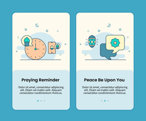 praying reminder and peace be upon you design onboarding design mobile page screen app