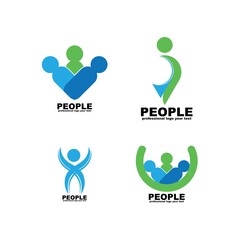 Fun people Healthy Life Logo template vector icon, Adoption and community care Logo
