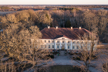 Village Snepele in Latvia, captured from above.