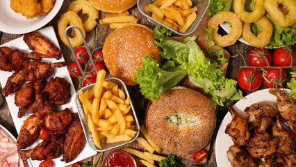 american fast food collection- top view