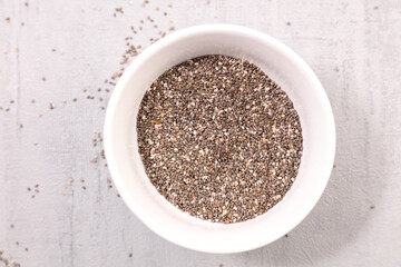 raw chia seed- top view