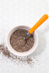 raw chia seed- top view