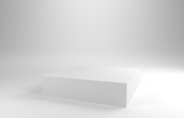White background with a white pedestal