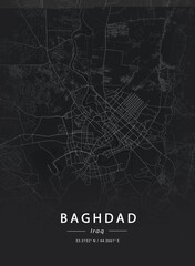 Map of Baghdad, Iraq