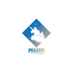 Pegasus logo concept vector icon illustration
