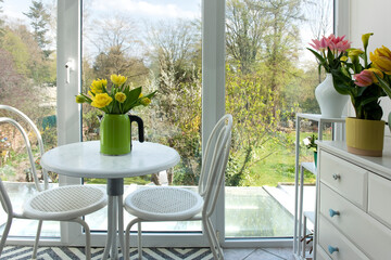 Balkon, Wintergarten, Fenster, Blumen