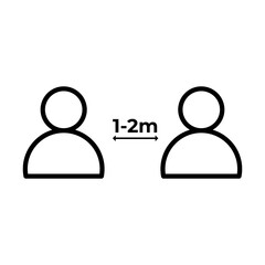 Social distance vector icon