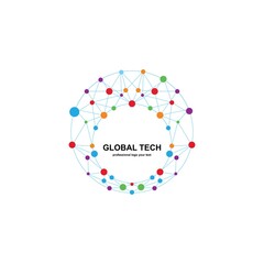Global tech network icon design vector illustration
