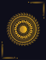 Luxury Mandala one side design for  greetings or wedding card, banners. Creative luxury decorative mandala design. Mandala background for decoration. Golden mandala background