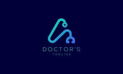 Creative and modern A letter logo design template with stethoscope  for use any Medical and Pharmaceutical  business