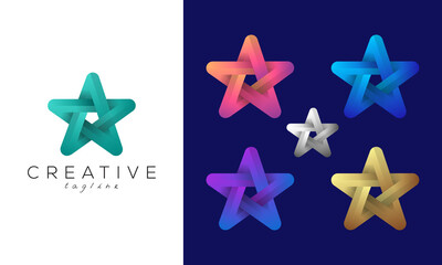 Naklejka premium Creative and modern minimalist Star logo design template for use any kinds of business.
