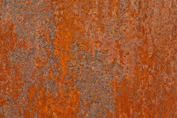 Texture of an old metal fence. Scratched metal sheet with  paint.