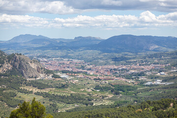 Fototapeta na wymiar Panoramic view of the town or city of Alcoy, Alicante, Spain
