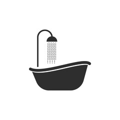 Bathtub icon in trendy flat style