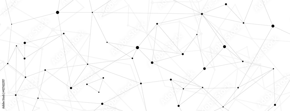 Poster Abstract Polygonal Space Background with Connecting Dots and Lines