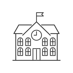 Education & School line icons for building & university