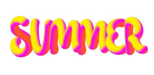 3d rendering of word summer on a white background.