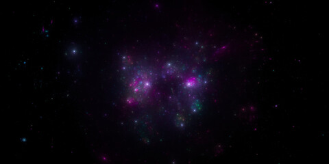 Banner Star field background . Starry outer space background texture . Colorful Starry Night Sky Outer Space background. 3D illustration