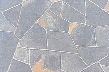 Closeup surface brick pattern at old gray stone brick wall texture background