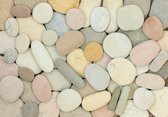 Natural background of marine stones - top view