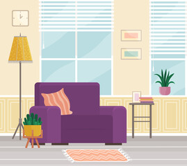Flat design interior. Planning and arrangement of furniture in apartment. Living room. Home lifestyle. Style house
