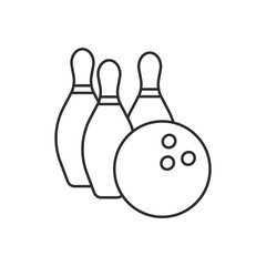 bowling icon, illustration line art design