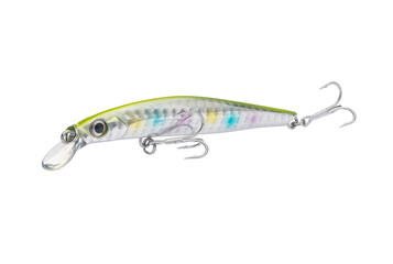 Wobbler with hooks for fishing as bait for fish, which is used for spinning. Fishing tackle for a...
