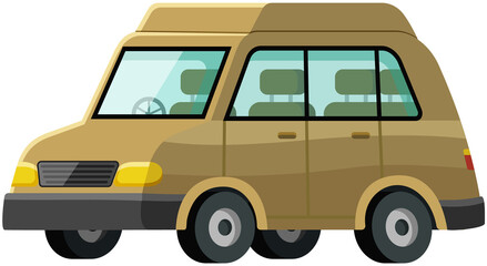 High station wagon vector illustration. Green family car. Transport for traveling around world