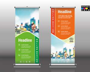 Roll up brochure flyer banner design vertical template vector, abstract geometric background, modern banner, rectangle size.
