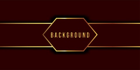 red background with gold line