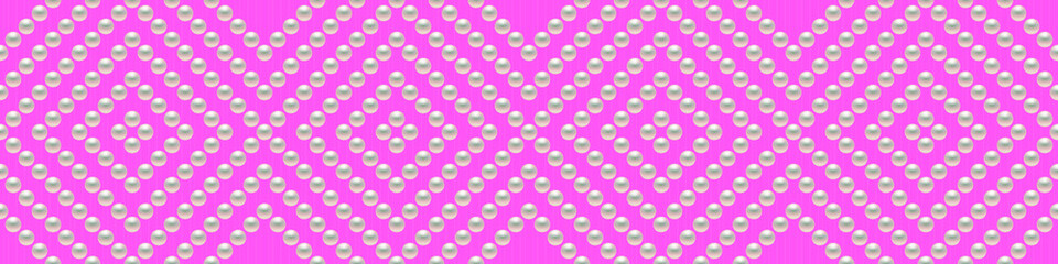 Pink luxury background with small pearls and rhombuses. Seamless vector illustration. 