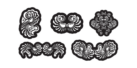 Set of monogram print in retro style. Vector illustration