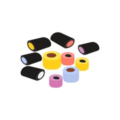 Colourful Licorice sweets isolated on the white background