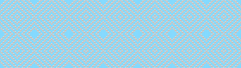 Blue luxury background with small pearls and rhombuses. Seamless vector illustration. 