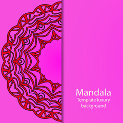 Ethnic Mandala ornament. Templates with mandalas. Vector illustration for congratulation or invitation
