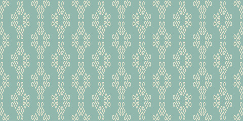 Simple background pattern with decorative ornaments on a blue background, retro style, wallpaper. Seamless pattern, texture for your design. Vector image 