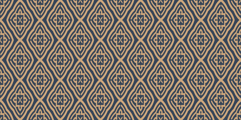 Background pattern with geometric ornament in vintage style, wallpaper. Seamless pattern, texture for your design. Vector illustration 