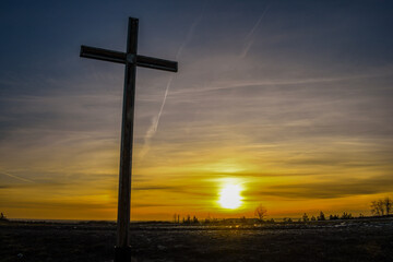 Cross at sunset