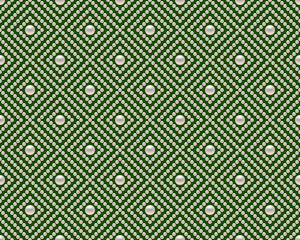 Green luxury background with small pearls and rhombuses. Seamless vector illustration. 