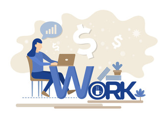 Modern people and Business concept in flat design