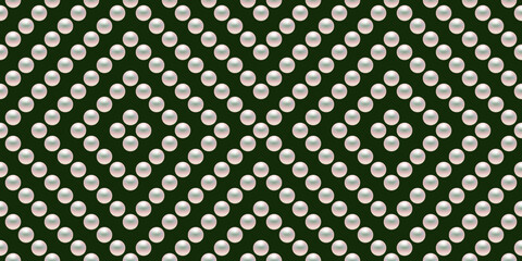 Green luxury background with small pearls and rhombuses. Seamless vector illustration. 