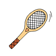 Badminton. Racket. Sports and recreation. Vector. Doodle. Hand-drawn illustration.