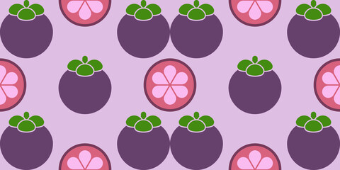 mangosteen slice pattern purple bcakground.