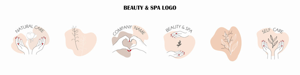 Instagram social media highlight cover icon logo for beauty spa body care. concept of organic wellness salon, essential oil, aromatherapy, cosmetology business logotype.