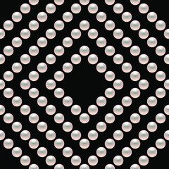 Pearls on black background. Seamless vector illustration.