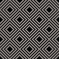 Pearls on black background. Seamless vector illustration.