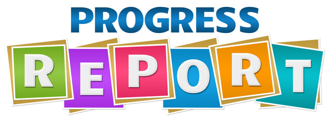 Progress Report Colorful Blocks Text 