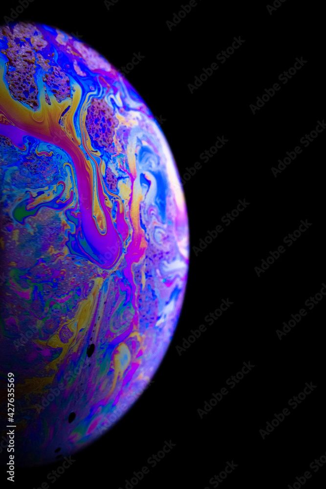 Wall mural vibrant universe. abstract galaxy background with globe planet earth in universe space with sunlight
