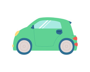 Cute car in a hand-drawn style. Modern vector illustration.