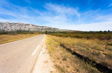 Fototapeta na wymiar Route de Puyloubier, montagne Sainte-Victoire, Provence, France 